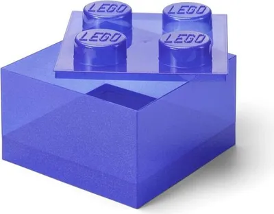 Produktbild von LEGO Storage Brick 4 Top Lid Glitter  (violett/transparent)