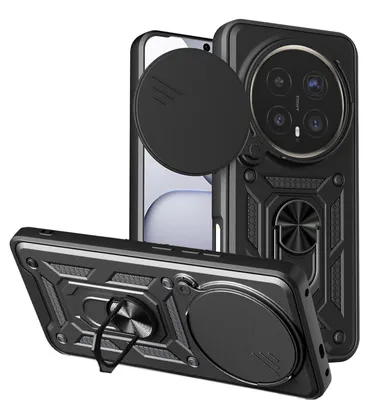 Produktbild von Outdoor Hülle Honor Magic 8 Pro Handyhülle Slide Kameraschutz Ringhalter Schwarz
