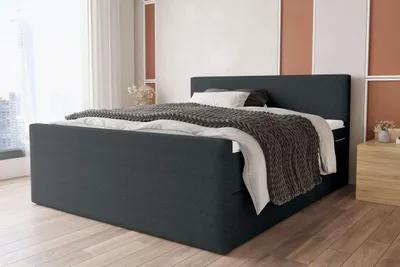 Produktbild von 99rooms Phönix Plus Boxspringbett 140x200 cm Webstoff MALMO_NEW Anthrazit Bonell-Federung