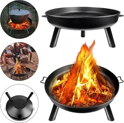 Produktbild von Silecomplaza Feuerschale Terrasse, Feuerschale, Grill Feuerkorb Klöpperboden, Partyfeuer Feuerstelle, Terrassenfeuer, für Terrasse& Balkon, Φ 80 cm