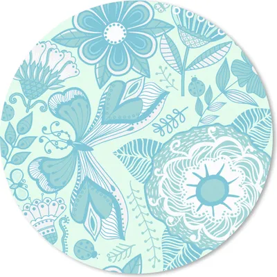 Produktbild von MuchoWow® Mauspad Mousepad Blumen - Blau - Weiß - Muster 30x30 cm - Mousepads - Maus Mat - Pad - Mausunterlage - Tischunterlage - Schreibtischmatten