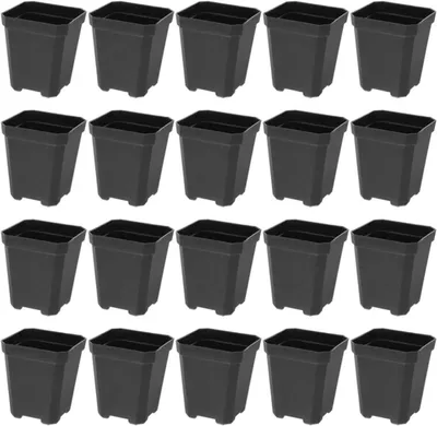 Produktbild von 20 schwarze Anzuchttöpfe aus PP für Pflanzen