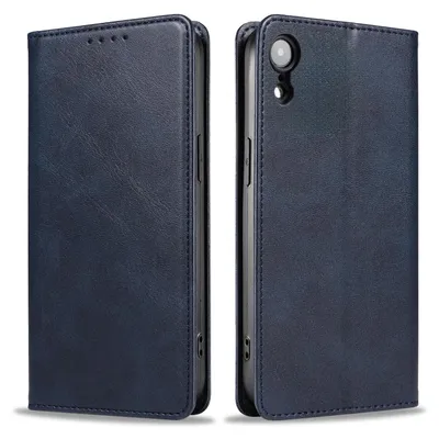 Produktbild von Handyhülle für Apple iPhone XR Kunstleder Flip Cover Hülle Handytasche Case Kartenfach Farbe: Blau