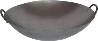 Produktbild von Wok Pfanne 45 cm Ø runder Boden 2 Henkel China Gastronomie Gasherd Kohlenstoffstahl, AAF Nommel®