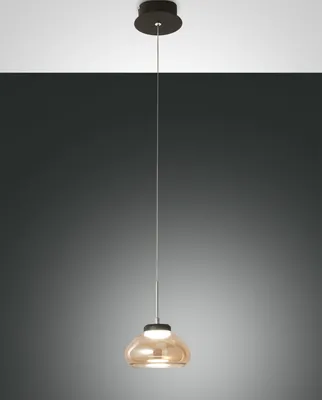 Produktbild von Fabas Luce LED Pendelleuchte Arabella Ø140mm 8W Warmweiß Bernstein dimmbar