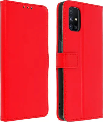 Produktbild von Avizar, Klappetui mit Kartenfächern und Standfunktion für Samsung Galaxy M51, Rot