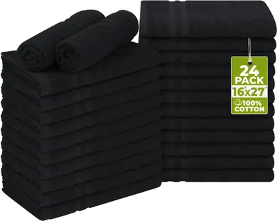 Produktbild von Utopia Towels Bleichfeste Salon Handtücher aus Baumwolle (24er-Packung, Schwarz,