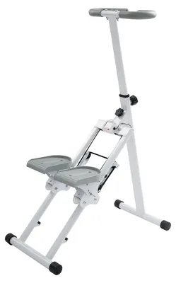 Zdjęcie produktu dla Stepper do ćwiczeń w domu - pionowy stepper - składany - 3 poziomy oporu - maksymalne obciążenie 100 kg - rama stalowa - kolor biały