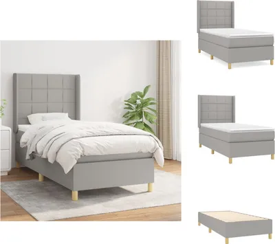 Produktbild von vidaXL Boxspringbett mit Matratze Hellgrau 80x200 cm Stoff -  Betten & Bettgestelle