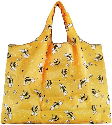 Obrázok produktu pre Ibenzoa® Veľká, skladacia, opakovane použiteľná nákupná taška, 50x66 cm, vyrobená z odolného polyesteru, s rúčkami dlhými 26 cm, zloží sa na rozmer 10x14 cm, s 8 roztomilými vzormi