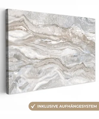 Produktbild von OneMillionCanvasses® - Leinwandbilder - 140x90 cm, Marmor - Textur - Grau, Wandbilder Kunstdruck Wanddekoration - Foto auf Leinwand - Gemälde auf Holzrahmen