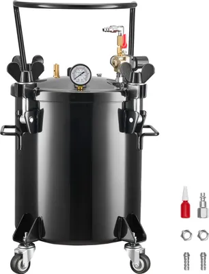 Obrázek produktu pro SucceBuy tlaková nádoba na barvu ve spreji, 20l ocelová nádoba se 2 přípojkami (EU/AU) pro domácí použití, kutilské projekty a kreativní uměleckou tvorbu, nádoba na barvu s širokým otvorem a 4 válečky
