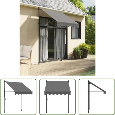 Produktbild von The Living Store Markise Einziehbar Anthrazit 150x150 cm Stoff und Stahl