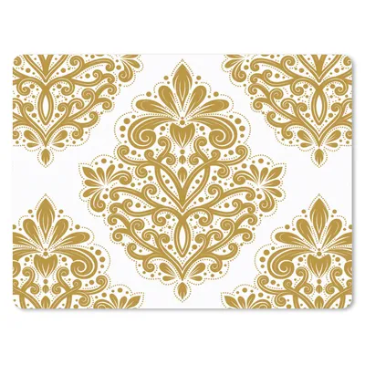 Produktbild von MuchoWow® Mauspad Mousepad Vintage - Blumen - Gold - Muster 23x19 cm - Mousepads - Maus Mat - Pad - Mausunterlage - Schreibtischunterlage - Mauspad