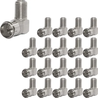 Produktbild von PremiumX 20x F-Quickstecker 90° Winkelstecker 7,5mm für SAT Koaxialkabel