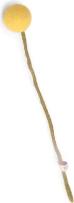 Produktbild von Plastikfreie Kunstblume aus Wolle, gelb, 32 cm lang, 3 cm Kugeldurchmesser