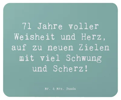 Produktbild von Mr. & Mrs. Panda Mousepad Spruch 71. Geburtstag - Meeresbrise - Geschenk, pc mausunterlage, mauspad, Mouse Pad, Erinnerungen, liebevoll handgefertigt, computer, Alter