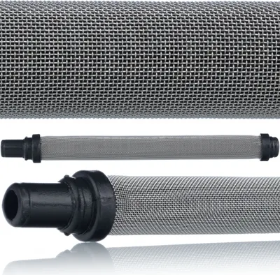 Obrázok produktu pre Rosfix Čierny Tyčový Filter 70 Mesh – Pre Striekacie Pištole | Dĺžka 100 mm | Pre Trysky 0,015” – 0,019” | Jemná Filtrácia pre Rovnomerný Povrch