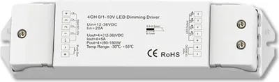 Produktbild von ISOLED 1xPush / 4x1-10V Input zu 4 Kanal PWM Output, 12-36V DC 4x5A