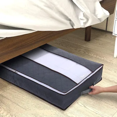 Produktbild von Aufbewahrungsboxen für unter das Bett - 2 Stück - Kleiderspeicher mit transparentem Fenster