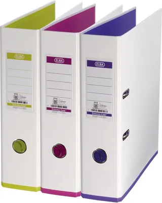 Produktbild von Elba 400000112 SP Ordner myColour - ohne Kantenschutz, weiß m. farbigem Rand, sortiert