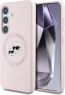 Immagine prodotto di Etui Karl Lagerfeld Silicone Doppie Teste E Cerchio Magsafe Fare Samsung Galaxy S25 Różowy