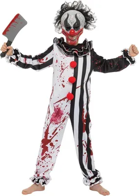 Produktbild von Gruseliges  Clown Horror Kostüm für Jungen Halloween Partyrolle SPOOKTACULAR