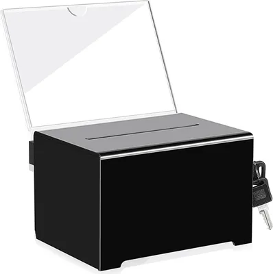 Produktbild von Spendenbox aus Acryl mit Schloss, großes Fassungsvermögen, hohe Festigkeit, schlagfest, leicht, für Schulwahlen, Wahlurne, Vorschlagsbox