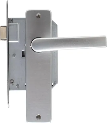 Produktbild von Türgriff mit schloss Komplette laufschiene Aluminium Grau - Pro Set