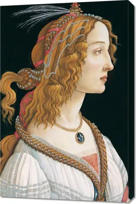 Image de Tableau 60 x 90 cm Portrait d'une dame, Botticelli Vintage pour le salon