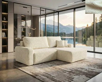 Produktbild von NORDELO Ecksofa SAVONA mit DL-Schlaffunktion, Bettkasten und HAGA 23 Stoff, komfortable Wohnlandschaft 260 x 170 cm
