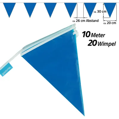 Produktbild von Goodymax® Wimpelkette 10 m Blau