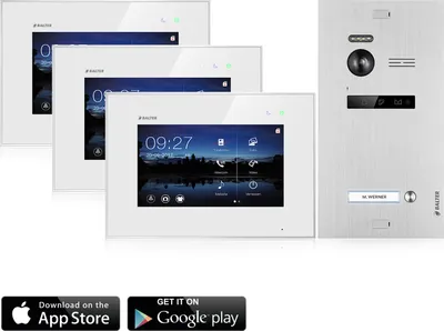 Produktbild von Video Türsprechanlage mit Smartphone App für 1 Familienhaus, 3x Monitore, Balter EVO WLAN