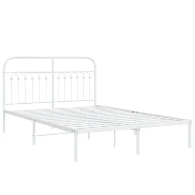 Produktbild von Bettgestell mit Kopfteil Metall Weiß 135x190 cm