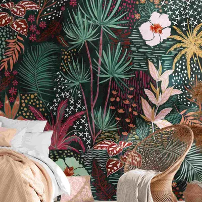 Produktbild von A.S. Creation Livingwalls Fototapete The Wall 382741 Eine Rolle Ein Motiv 3.71 x 2.80 m Floral Grün
