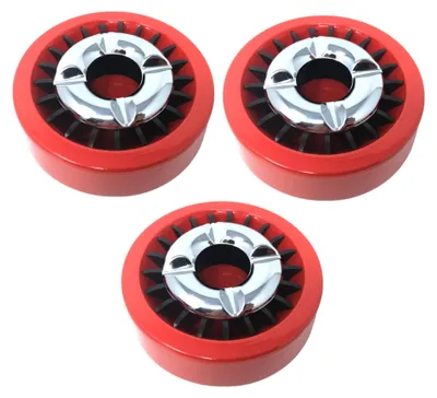 Produktbild von 3x ROT, Starlet24® Windaschenbecher Gluttöter rund flach - stabiler Metall-Kunststoff-Aschenbecher für draußen & drinnen, spülmaschinenfest