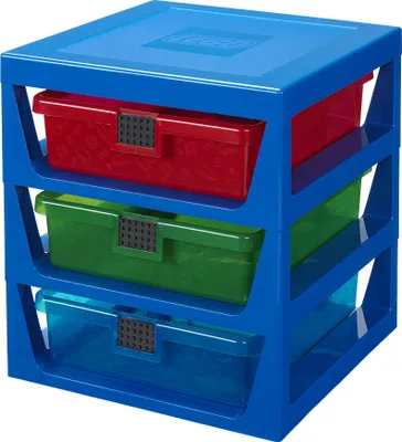 Obrázek produktu pro LEGO 40950002 LEGO šuplíková skříňka 3-ŠUPLÍKOVÝ SKLAD, 3 zásuvky, modrá barva