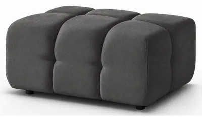 Produktbild von Hocker BONA, Polsterhocker, Sitzhocker, Fußhocker, Pouf, Ottoman, Wohnzimmer [Dunkelgrau: Raven 16]