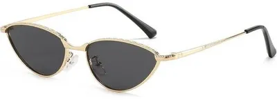 Produktbild von Sonnenbrille, oval, Retro-Stil – kleine Katzenaugenform – Metallrahmen – UV400-Schutz