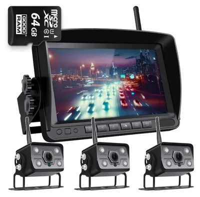 Produktbild von Drahtloses Rückfahrtskamerasystem Ips 3 Fhd-Kameras 64 Gb