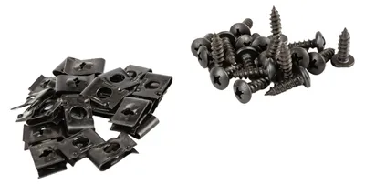 Produktbild von Blechschrauben & Verkleidungsclips Set Motoforce 20 x M5 x 15, 20 Clips