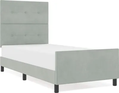 Obrázok produktu pre Posteľ s pružinovým rámom Svetlosivá 90 x 190 cm Zamat