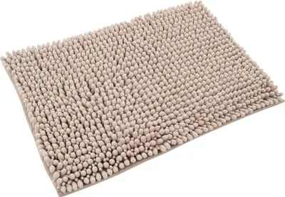 Produktbild von Flauschige Badematte taupe 50x90cm, Antirutsch, Waschbar, für Fußbodenheizung