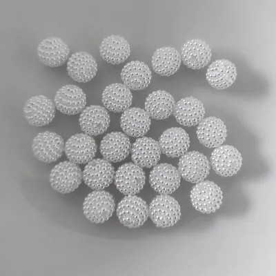 Produktbild von Bubble Perlen rund aus Acryl, 10 mm, 30 Stück, Weiß