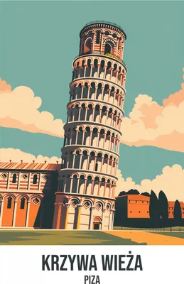 Produktbild von Plakat 50x70cm Schiefe Turm