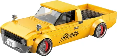 Produktbild von Happy Build PB8842 Pickup-Truck gelb - Klemmbausteine Set (324 Teile)