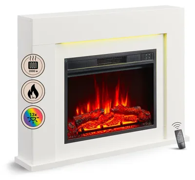 Immagine prodotto di Camino elettrico da appoggio BALDERIA Finn Design – Potenza termica fino a 2000 W, bianco