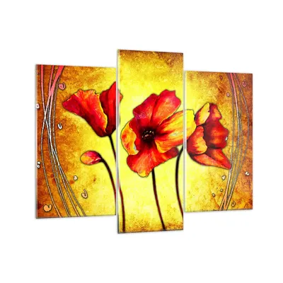 Produktbild von Bilder auf glas - Blumen Schilder Stiel Linien - 130x100cm - Glasbilder - Wandbilder - Kunstdruck - zum Aufhängen bereit - Wanddekoration aus Glas - Glas Bilder - Wandbild auf Glas - GCB130x100-0816
