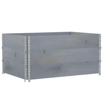 Produktbild von vidaXL Paletten-Aufsatzrahmen 3 Stk. Grau 120x80 cm Massivholz Kiefer