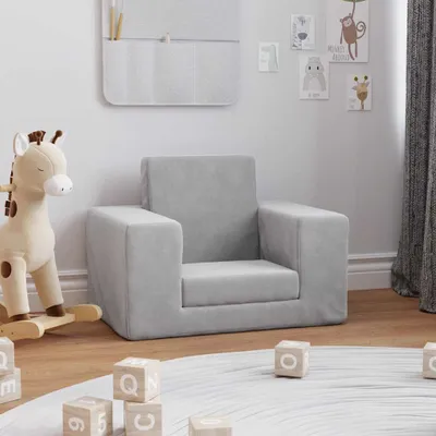 Immagine prodotto di Divano per Bambini Grigio Chiaro in Morbido Peluche